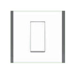 Crabtree Amare Plate Cover White with Grey Trim Horizontal Front Plate 8M, ACNPLCWH08